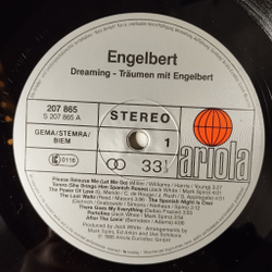 Винтажная виниловая пластинка LP Engelbert Humperdinck Traumen Mit Engelbert (Germany 1986)