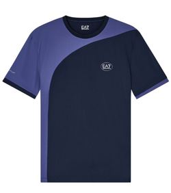 Мужская теннисная футболка EA7 Tennis Pro Crew Neck - armani blue