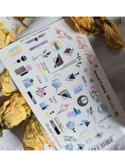 Lucky Rose Слайдеры наклейки для длинных ногтей Foil 085