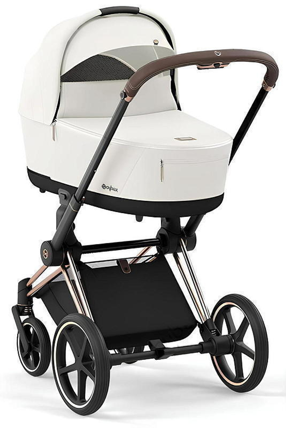 Коляска Cybex Priam IV Rosegold complete и автокресло Cloud G i-Size Almond Beige Plus 3 в 1 Off White