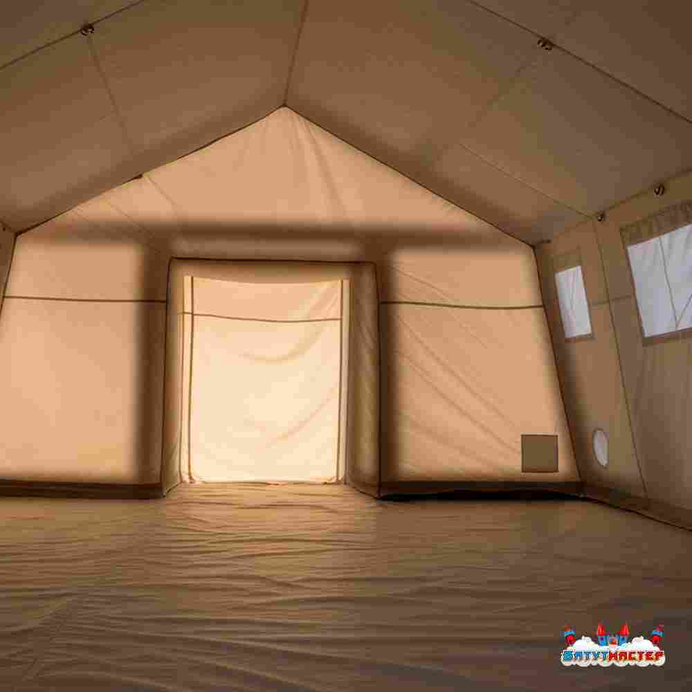 Пневмокаркасная всесезонная палатка «Комфорт» 5×3×2,5 м — из ПВХ, зелёная