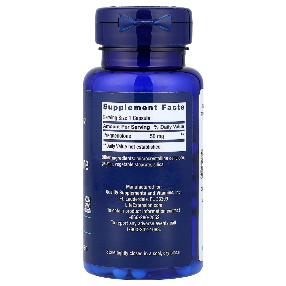 Life Extension, прегненолон, 50 мг, 100 капсул