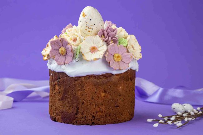 Авторский пасхальный кулич-бриошь с цукатами, 900 г