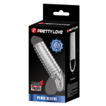 Прозрачная насадка на пенис с ребрышками и подхватом мошонки