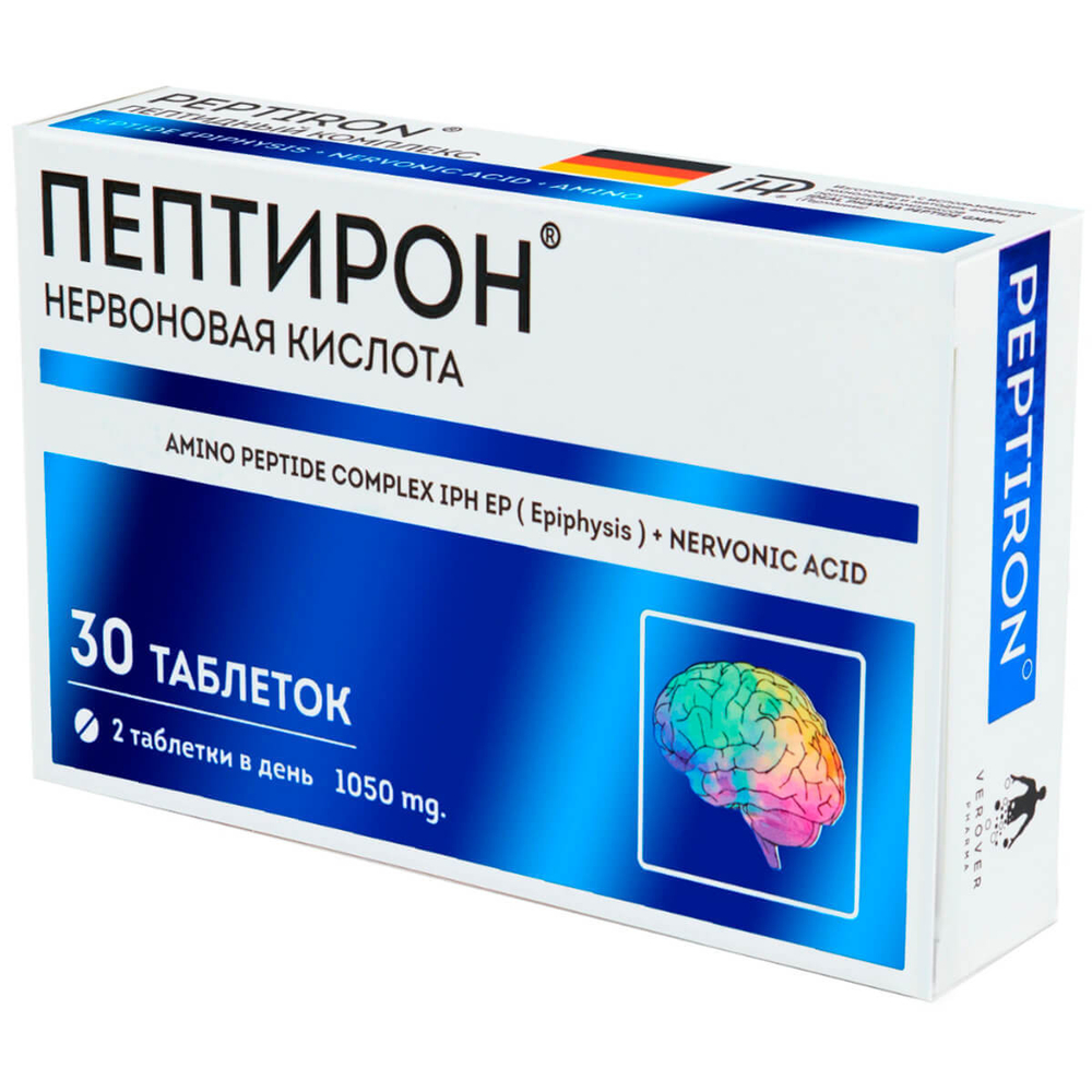 ПЕПТИРОН Ноотропный комплекс с пептидом эпифиза IPH EP, 30 таблеток