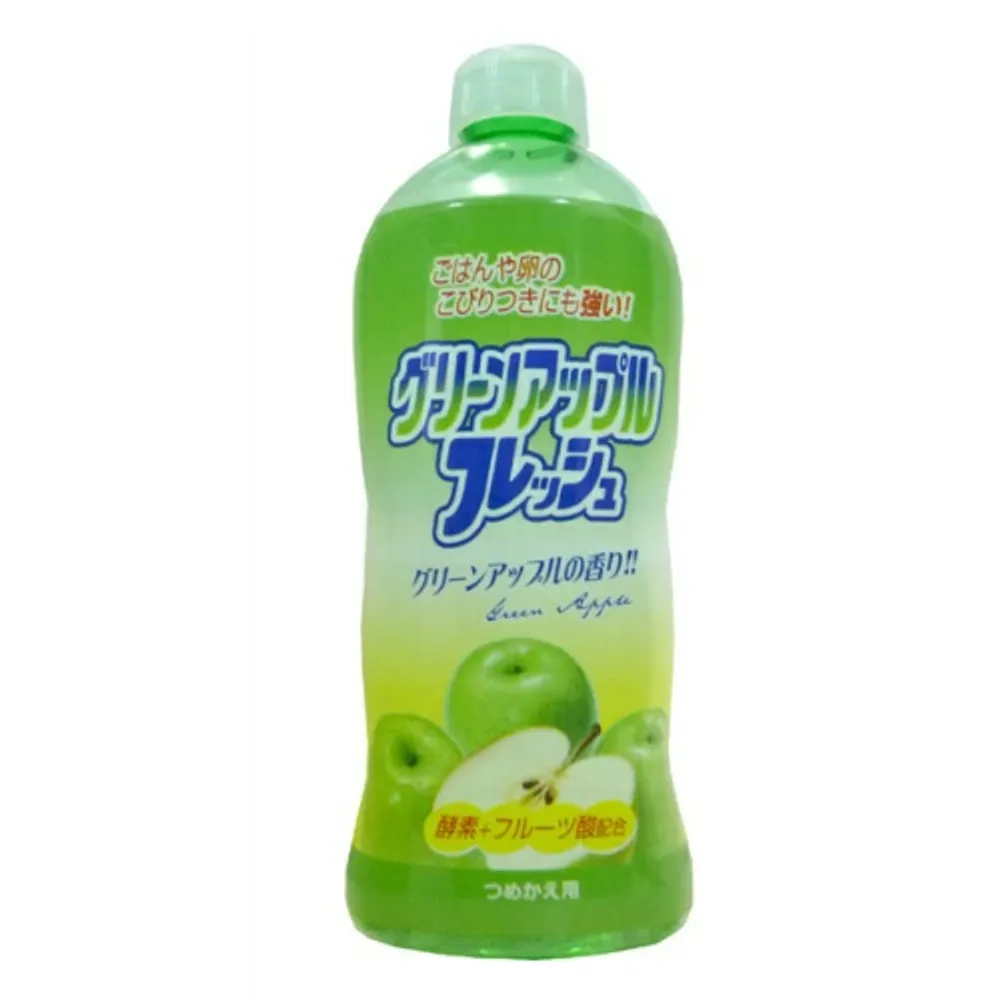 Концентрированное средство для мытья посуды с ароматом зелёного яблока Liquid detergent green apple scented, Rocket Soap