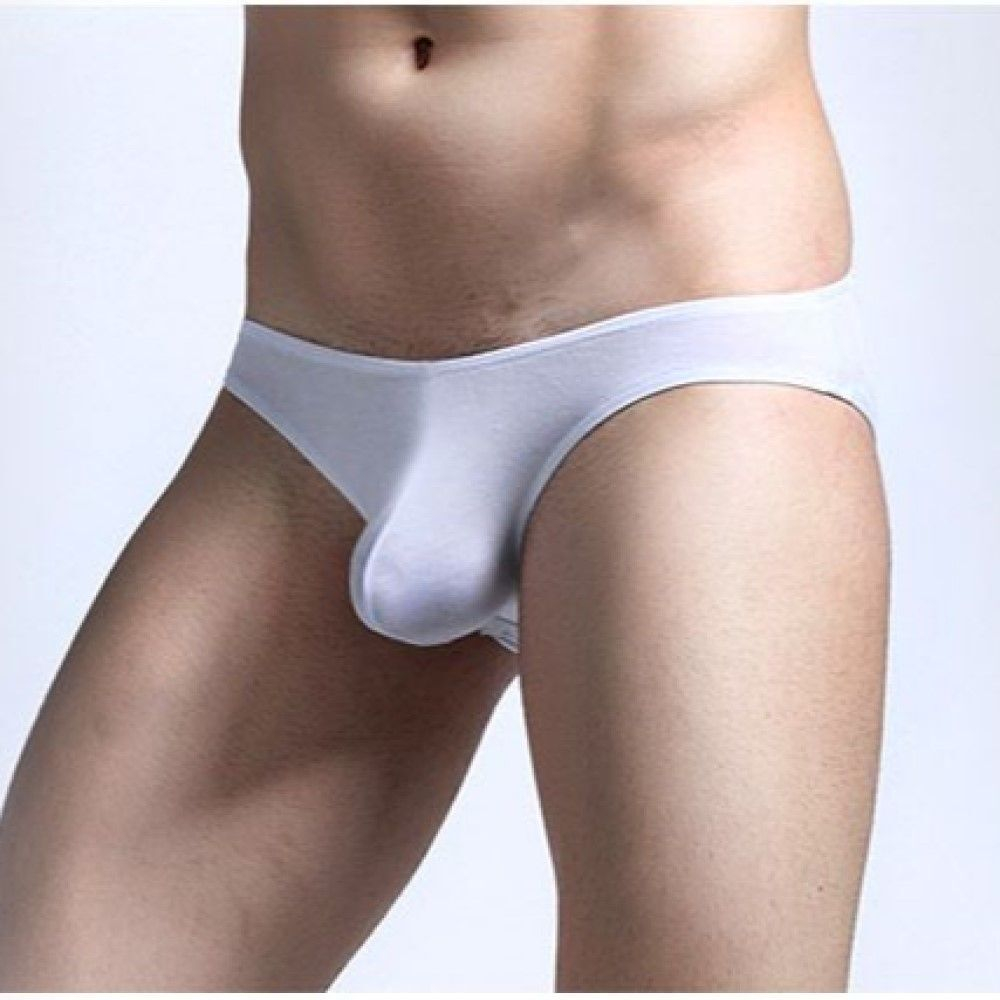 Мужские классические однотонные трусы-слипы (Размер: XXXL) (Цвет: синий)