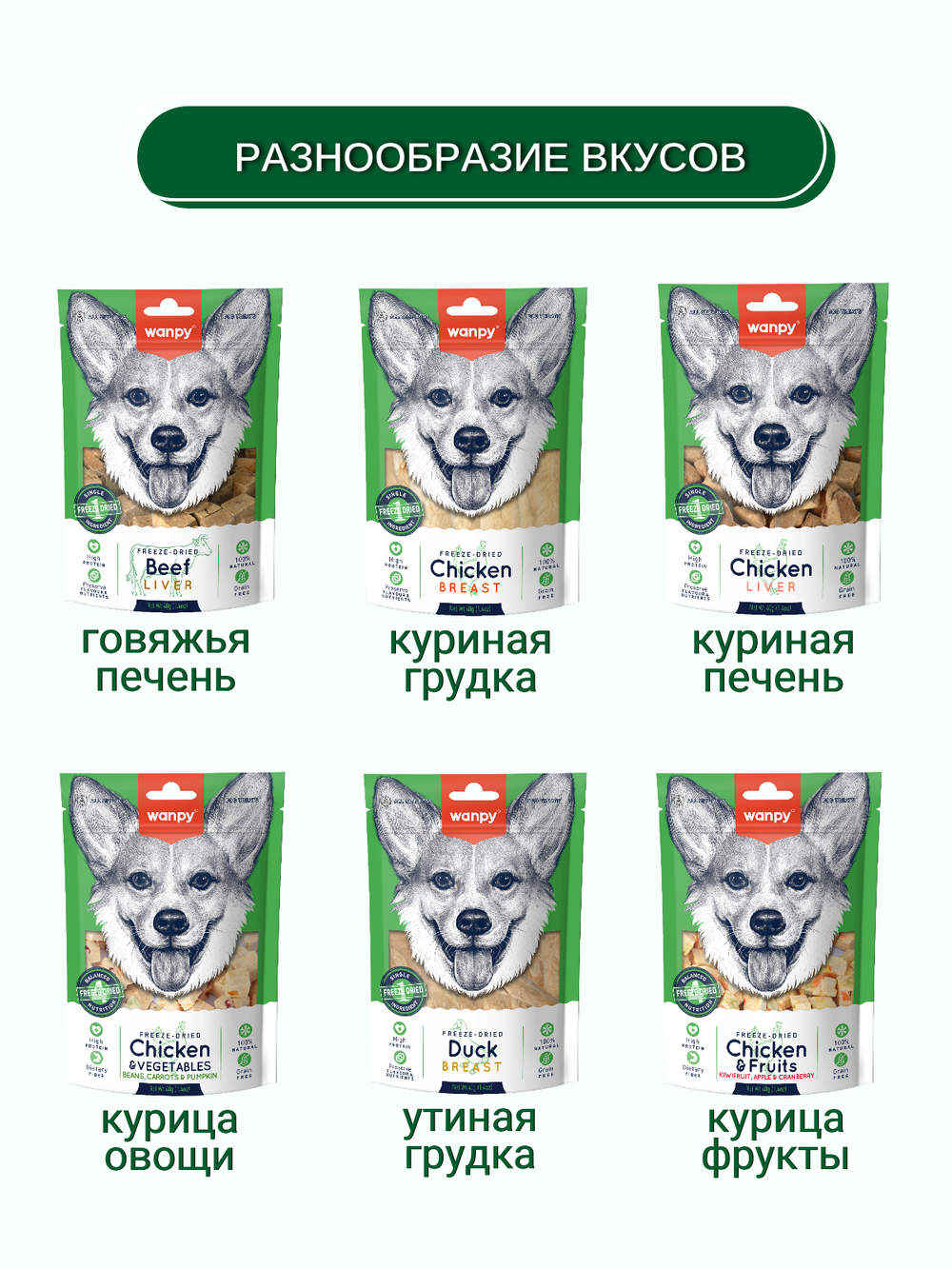 Wanpy Dog Сублимированное лакомство для собак "Утиная грудка" 40 г