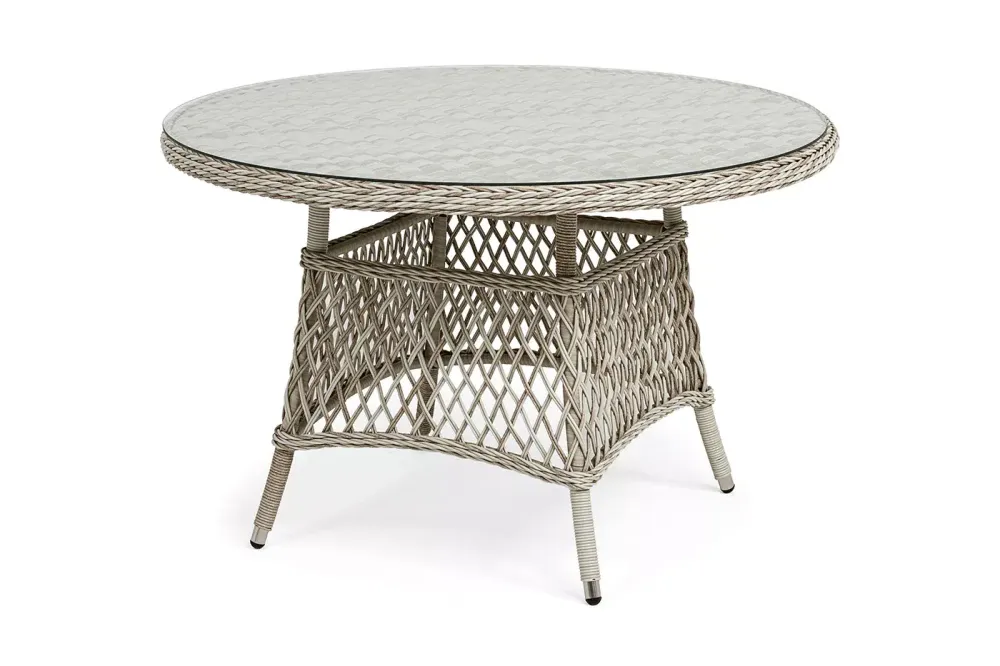 "Эспрессо" плетеный круглый стол, диаметр 118 см, цвет бежевый