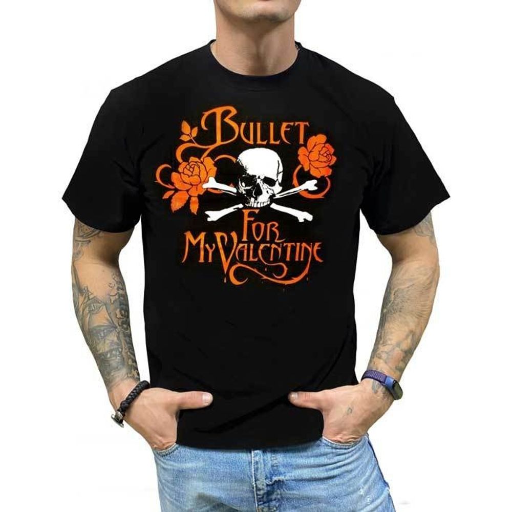 Футболка Bullet for my valentine (Череп и розы) (XL)