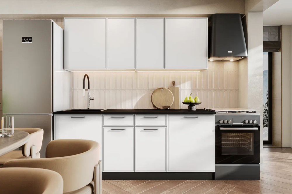 Кухонный гарнитур «Арнуво» Белый Бланж 2 м