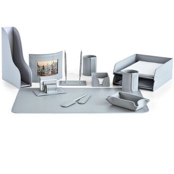 Настольный набор из кожи Cuoietto серии Business из 12 предметов (NBCGrey12.2)