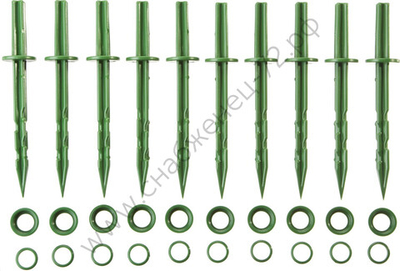 GRINDA 200 мм, зеленые, полипропилен, 10 шт, садовые колышки (422319)