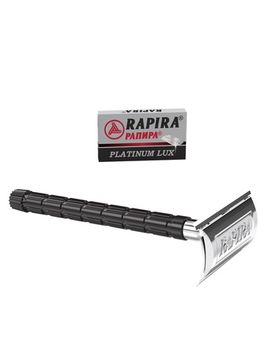 Т-образная бритва (станок) Rapira Platinum Lux + 5 лезвий