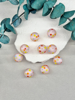 Стеклянные бусины лэмпворк 15 мм "Радость" 2 штуки