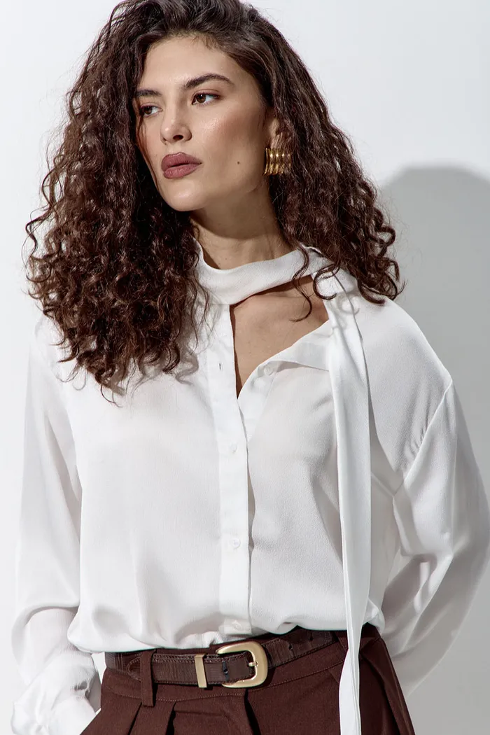 Блуза из шифона цвета айвори