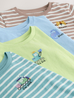Футболка для мальчика Next E63-198, 4 шт., Бежевый, Голубой, Салатовый