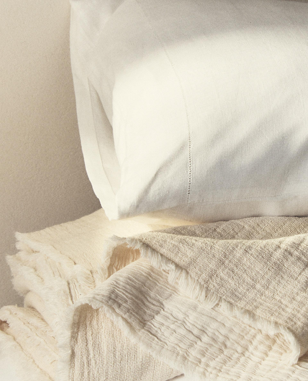 Zara Home покрывало из хлопка, экрю · 5160/006