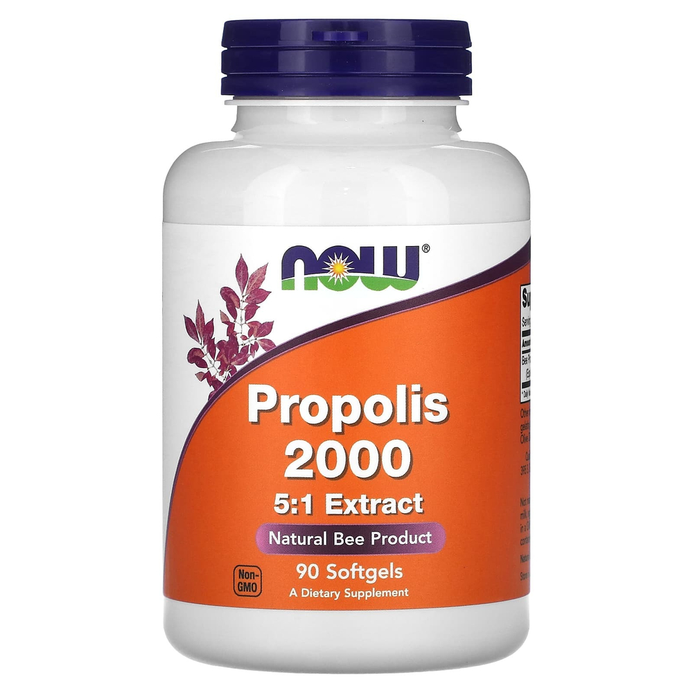 NOW Foods, Прополис 2000, экстракт 5: 1, 400 мг, 90 мягких таблеток