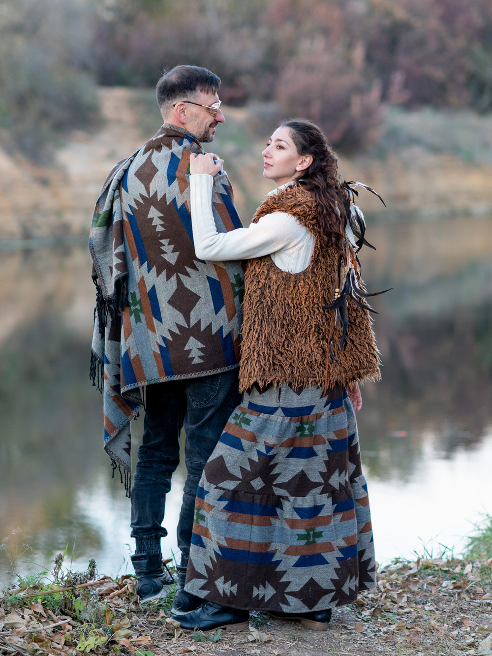 Длинная шерстяная юбка с орнаментом