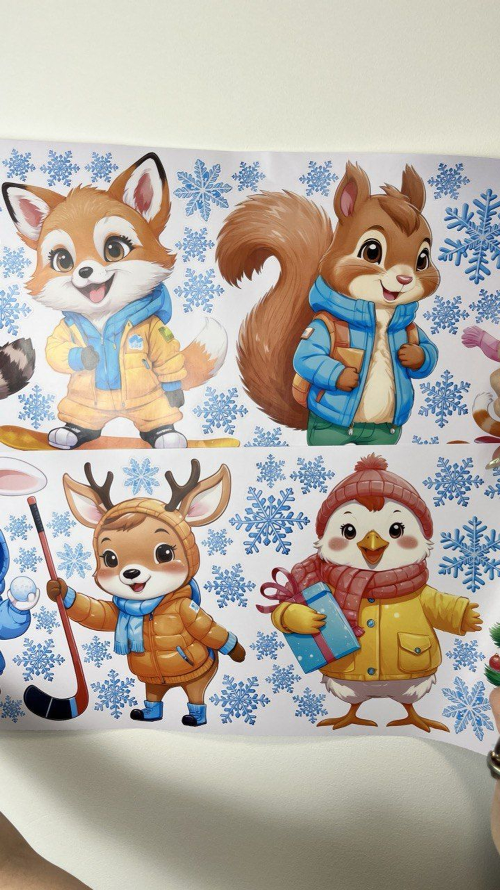 Новогодние наклейки стикеры на подарки, окна, декор для дома