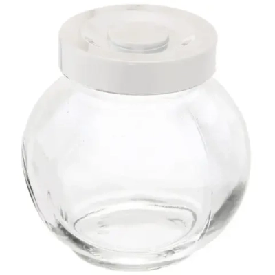 Банка для продуктов стеклянная 180 мл с крышкой плоская