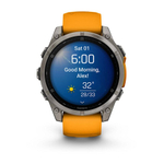 Умные часы Garmin FENIX 8 47 мм Amoled Sapphire Titanium with Spark Orange/Grapphite Silicone Band