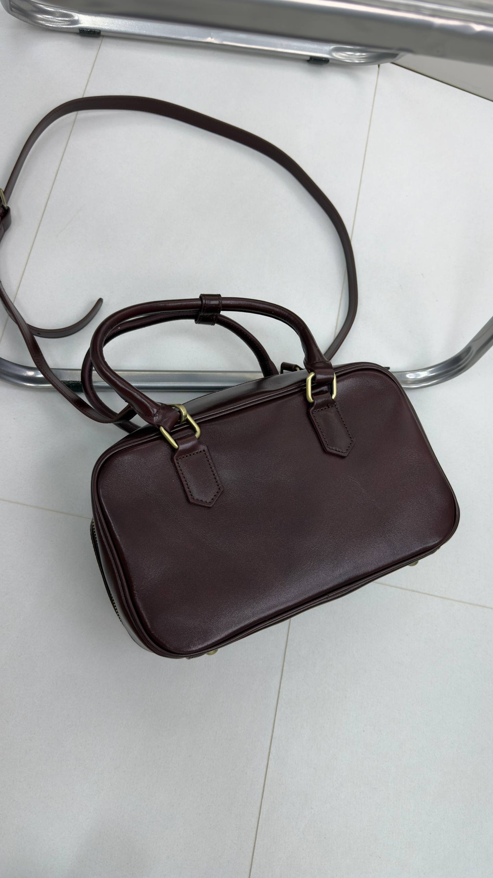 Сумка женская натуральная кожа артикул 628-32 цвет "коричнево-бордовый"