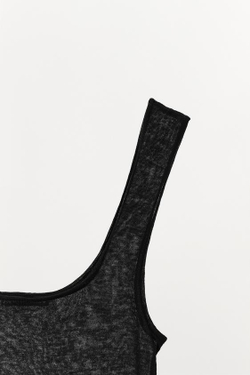 ZARA ТОП ИЗ 100% ШЕРСТИ, ЧЕРНЫЙ