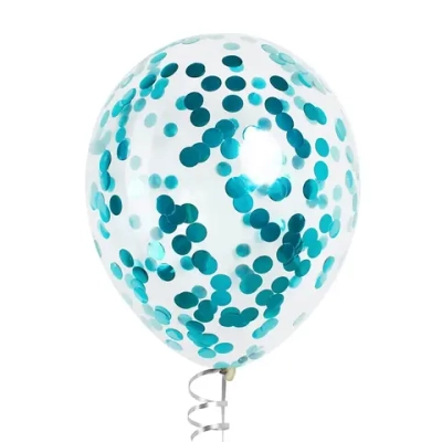 Латексный шар с крупным голубым конфетти, 36 см