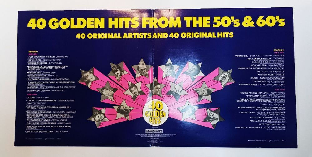 Винтажная виниловая пластинка LP Сборник 40 Golden Hits 2LP (Germany 1974)