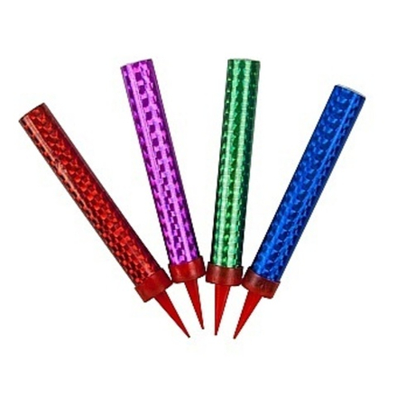 Свеча Фонтан для торта Цветное пламя 30 сек. 10 см. 4 шт.