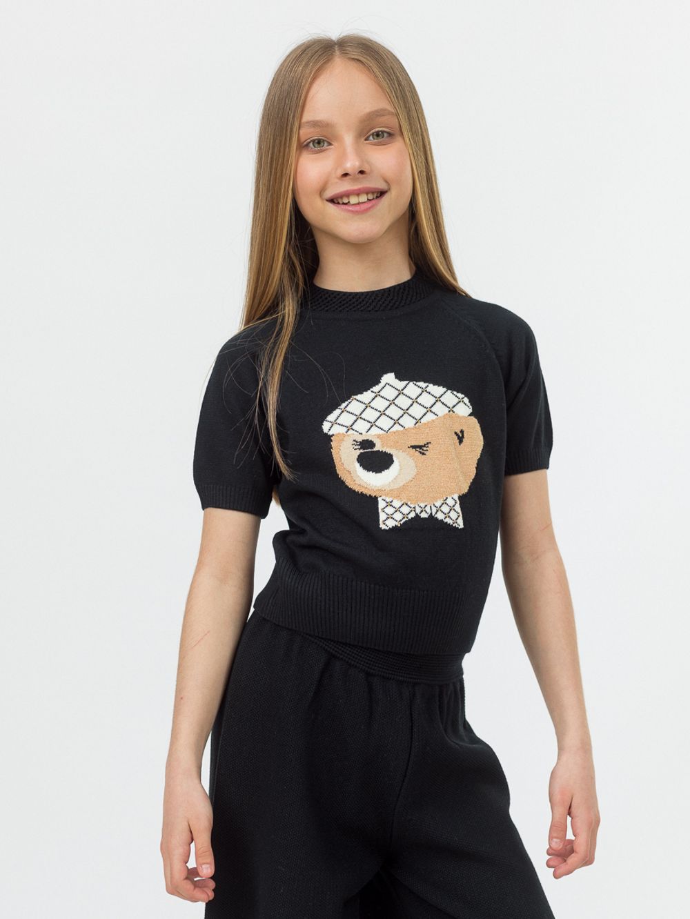 Джемпер для девочки в школу AT1020 черный