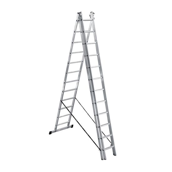 Лестница алюминиевая 3-х секционная 12 ступеней Biber артикул 98212