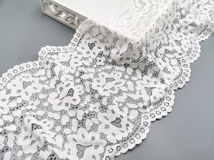 Эластичное кружево, молоко, 23,5 см, (Арт: EK-2794), м