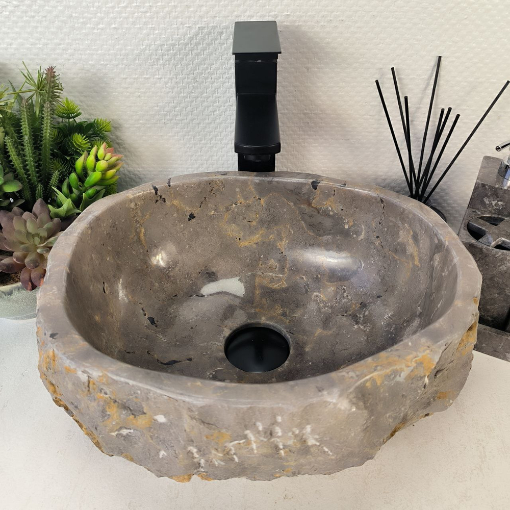 Раковина из мрамора Erozy Grey EM-65319 37*32*15 0882