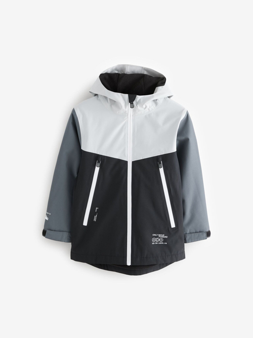 Куртка непромокаемая с флисовой подкладкой для мальчика Next Q61-568, Серый, Белый, Черный