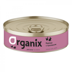 ORGANIX Консервы для котят Курочка с Кроликом, 100гр