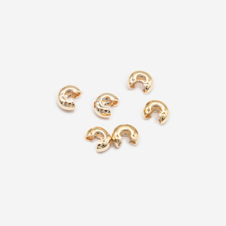 Укрывная (обжимная) бусина, 3мм, позолота