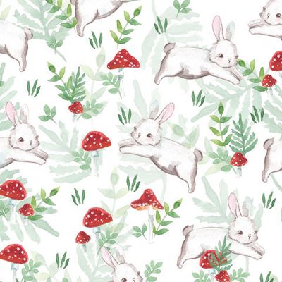 акварельные кролики на белом фоне