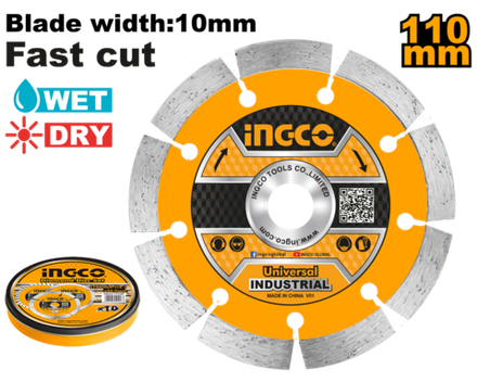 Диск алмазный сегментный INGCO DMD011102M 110х20 мм