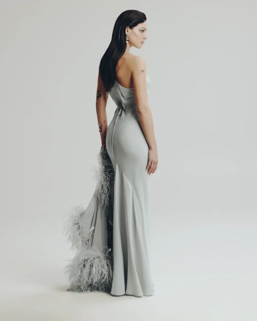 Платье серебро