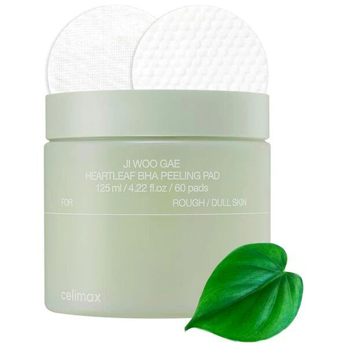 Тонизирующие пилинг-пэды с BHA-кислотой Celimax Ji Woo Gae Heartleaf BHA Peelind Pad, 60шт (125мл)