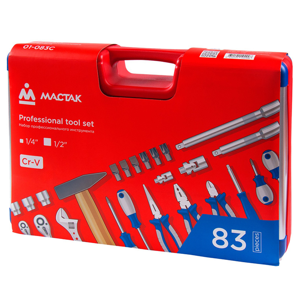 МАСТАК (01-083C) Набор инструментов универсальный, 83 предмета