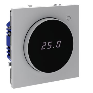 Терморегулятор электронный VOLTUM S70 с индикацией и датчиком, для теплого пола, (серый)