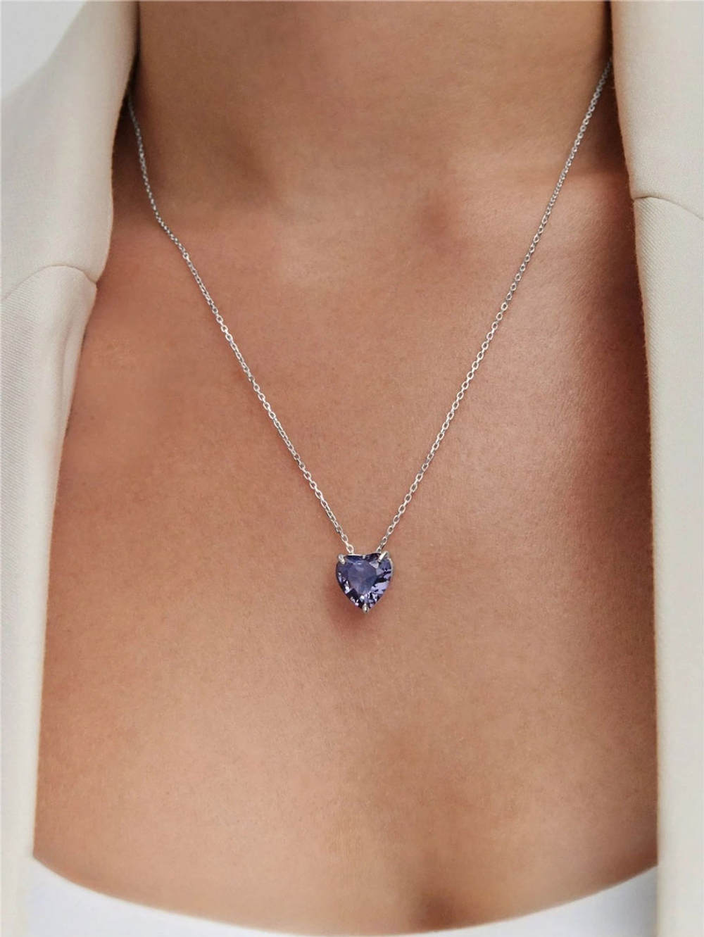 Кулон сердце на цепочке из серебра 3121652-05785