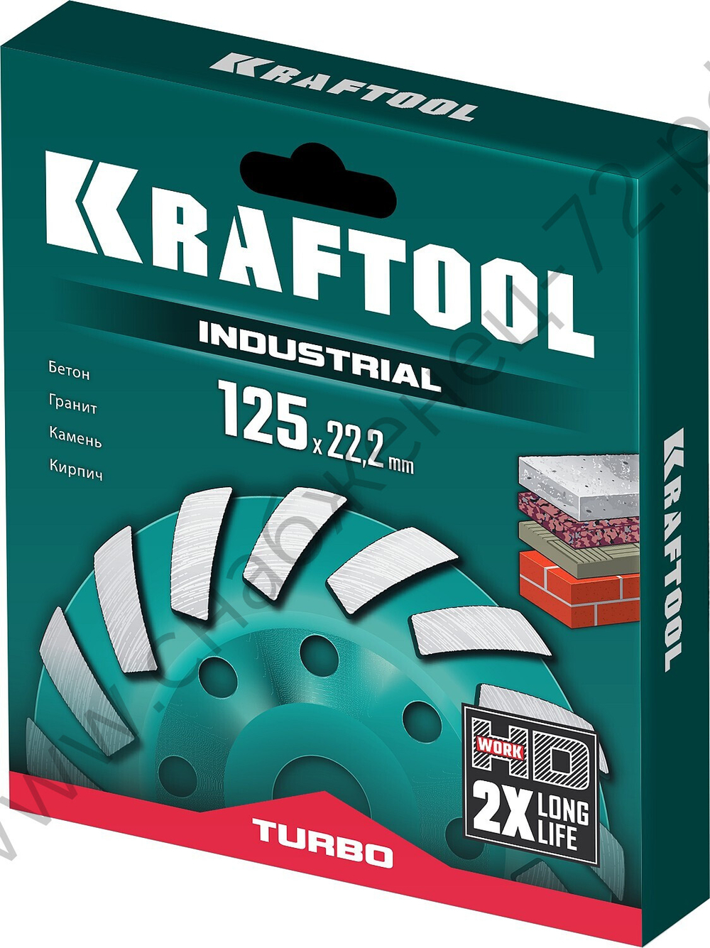 KRAFTOOL Turbo d 125 мм, сегментная алмазная шлифовальная чашка, INDUSTRIAL (33368-125)
