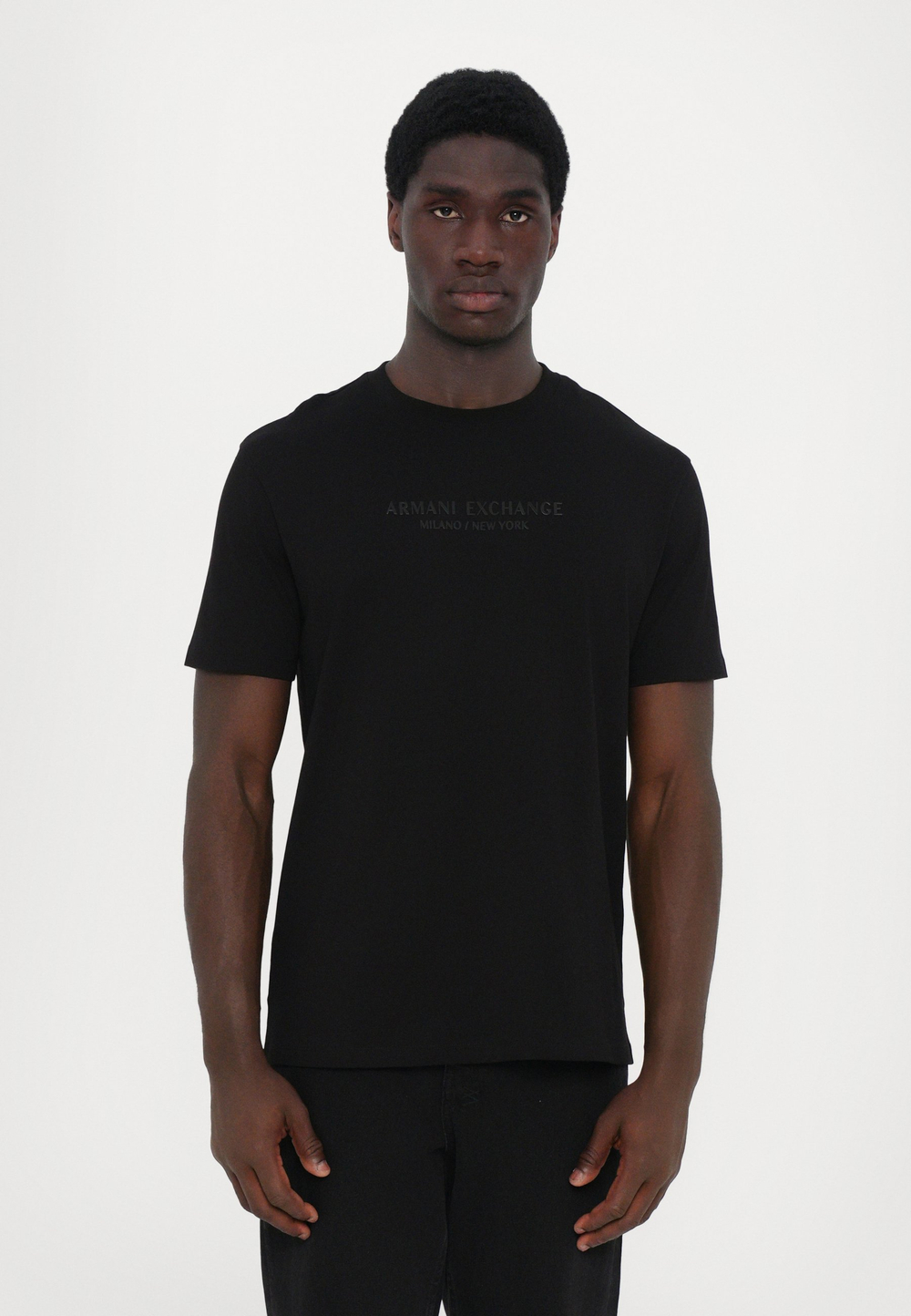Armani Exchange T-SHIRT REGULAR FIT - Футболка с принтом - Чёрный