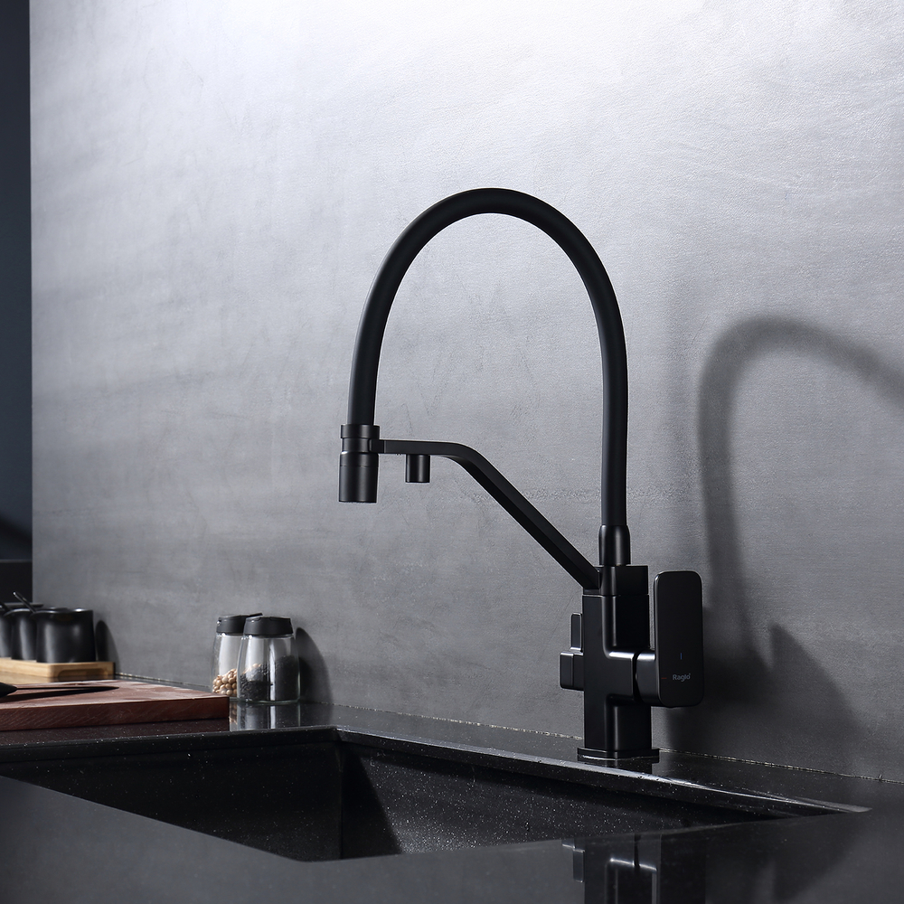 Смеситель для кухни с подключением фильтра Raglo R85.62.06, черный