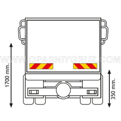 Наклейки Комплект задних опознавательных знаков на грузовик 565х132 мм RR